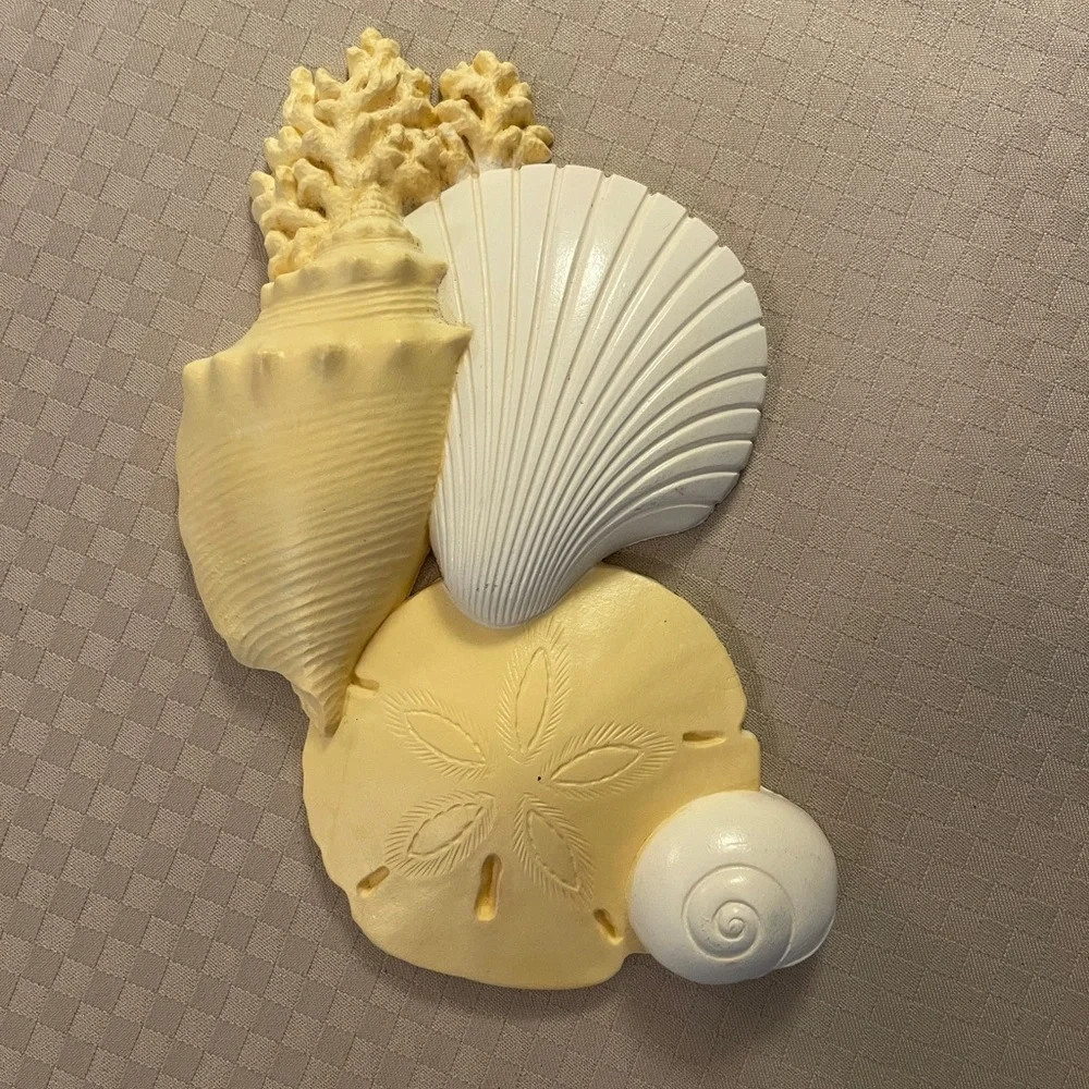 Burwood VTG 1989 Neutral Tone Tropical Fish Seashells 4 Piece Wall Hangings. - Picture 4 of 12